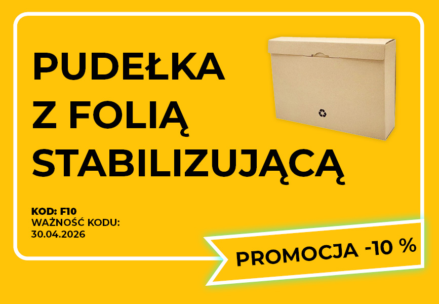 PUDEŁKA Z FOLIĄ STABILIZUJĄCĄ PROMOCJA KWIECIEŃ